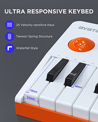 Hxw EMK-25 WHITE Emk-25 Professional Bluetooth Midi Keyboard Controller thumb #1
