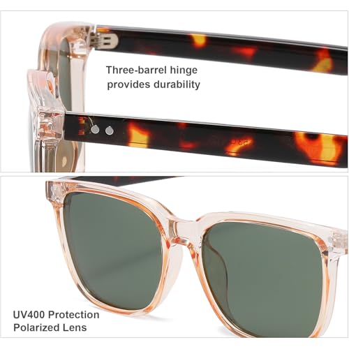 Image of Gleyemor Polarized Mens Square Sunglasses UV400 Protection Sun Glasses