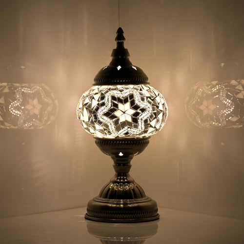 GOGERS Turkish Mosaic Glass Table Lamp (White 2)