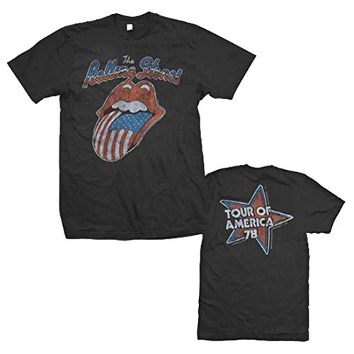 Rolling Stones Men's Tour of America 78 T-Shirt Black M