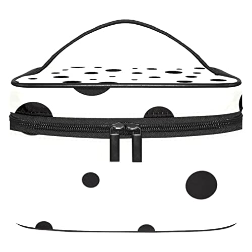 Trousse de maquillage pour voyage à pois | Grand sac cosmétique femme