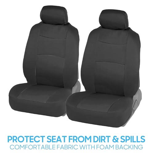 BDK PolyPro Car Seat Covers Full Set in Solid Charcoal – Front and Rear Split Bench Seat Covers for Cars, Easy to Install, Accessories for Auto Trucks Van SUV by BDK - Image 3