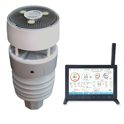 ECOWITT Wittboy Pro - Estación meteorológica HP2564, sensores meteorológicos inalámbricos 7 en 1 WS90 + 7 TFT Wifi para interior con pantalla a color con botón táctil, asistente meteorológico para