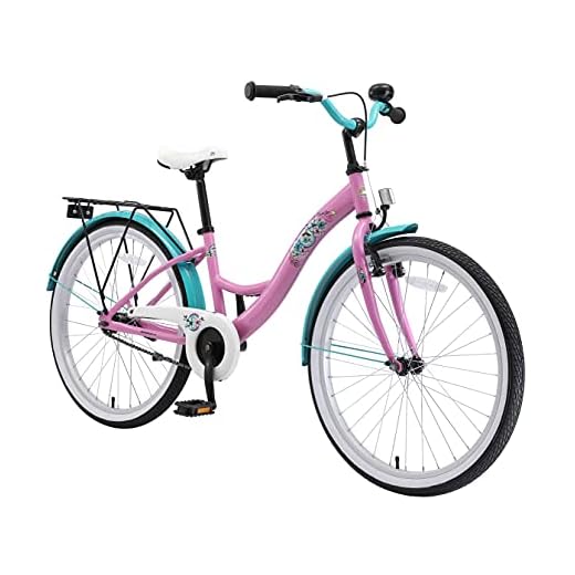 BIKESTAR Bicicleta Infantil para niñas a Partir de 10 años | Bici 24 Pulgadas con Frenos | 24" Edición Clásica Rosa