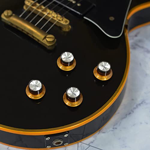 Harpfeas 2 Volume And 2 Tone Speed Control Knobs Set For Gibson Les Paul Electric Guitar Replacement (Amber) #TOP4