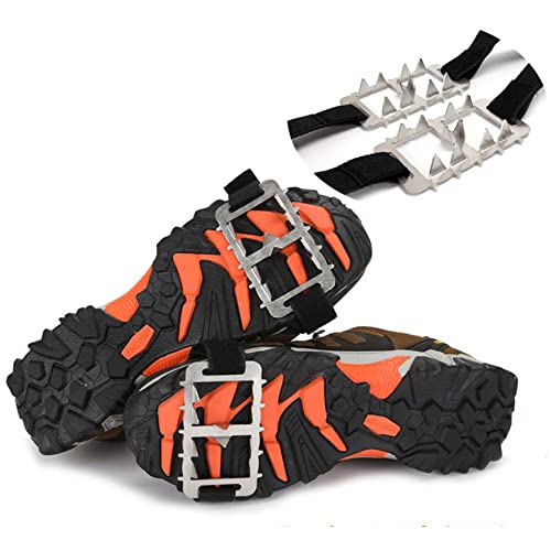 アイゼン 10本爪 雪道 凍結した路面 滑り止め 転倒防止 スノー 登山 スパイク 軽量 簡易アイゼン 装着簡単 各種靴対応