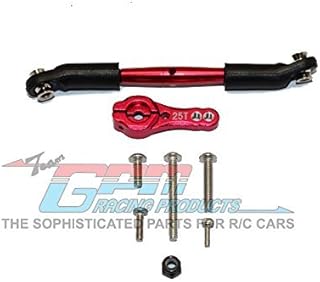GPM For Traxxas TRX-4 Trail Defender Crawler/TRX-6 Merc-Benz G63 Upgrade Parts Aluminum Servo Horn with Steering Link - 8Pcs Set Red