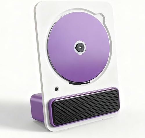 Bluetooth Portable CD Player with Remote - Desktop CD Player with Built-in Speaker & 3.5mm AUX for Home, Bedroom, Kitchen, Living Room, Ideal for Music Lovers