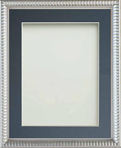 Frame Company Grantham Silver 24x20 Frame With Blue Mount For Image 20x16inch *Choice of Sizes* Fitted with Perspex — image 1