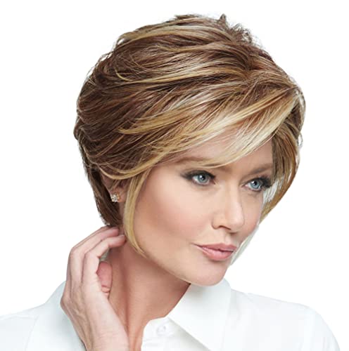 Raquel Welch Go To Style Versatile Flattering Short Shag Wig by Hairuwear, Average Cap, RL11/25 Golden Walnut