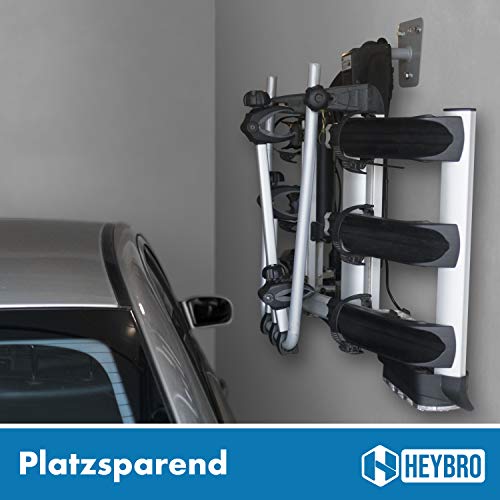 HEYBRO® Universal Wandhalterung für Fahrradträger - inklusive Befestigungsmaterial - optimale und stylische Halterung für Ihren Fahrradheckträger - Hingucker in jeder Garage und Keller