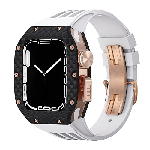 Kit de mod de sangle et boîtier carbone pour Apple Watch pour le sport et le bureau