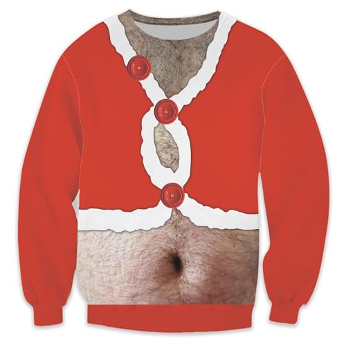 Funny Boobs Unisex Ugly Christmas Jumper Sweater 3D Belly Fat Printed Graphic Long Sleeve Sweatshirts Set 03