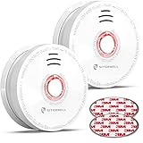2 Pack SITERWELL Smoke Detector and Battery Operated Smoke and Fire Alarm 10 Years Photoelectric Smoke Alarm with UL Listed, 9V Battery Included (GS528A)