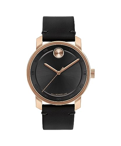 Movado Bold Access Men's Quartz Watch, Swiss Movement, Leather Strap, Water-Resistant up to 3ATM, Classic Timepiece - Gift for Him - 41mm
