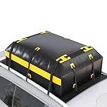 Rooftop Cargo Carrier Vehicle Soft-Shell Carriers, Heavy Duty Car Roof Bag Waterproof without Rack, Car Topper Luggage Carrier-with 6 Hooks&Mat(19.4 Cuft)