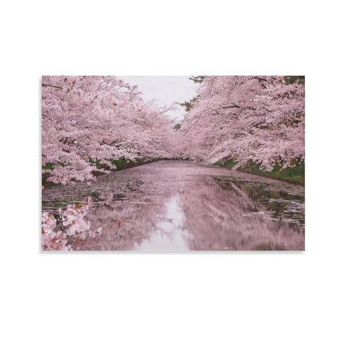 紅黒桜 富士山宝塔画風景ポスター (5) ホーム装飾 パネル 壁アート 現代壁掛け 絵画 版画 芸術作品 インテリア08x12inch(20x30cm)