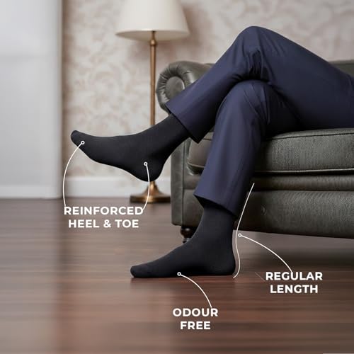 Image of Supersox Calf Length Formal Office Socks for Man | Combed Cotton | Breathable, Moisture Absorbent & Anti-Odor | Pack of 3