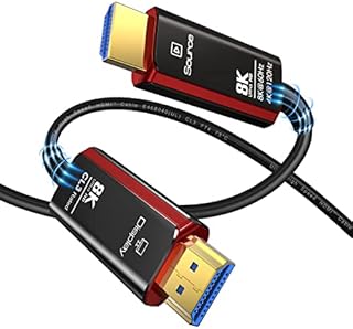DGHUMEN,8K Fiber Optic Hdmi 2.1 Cable 15M CL3,Supports 8K@60Hz 4K@120Hz Ultra High Speed 48Gbps Dynamic HDR, eARC,ARR, Dolby Atmos, Compatible with PS5, Xbox Series X, UHD TV