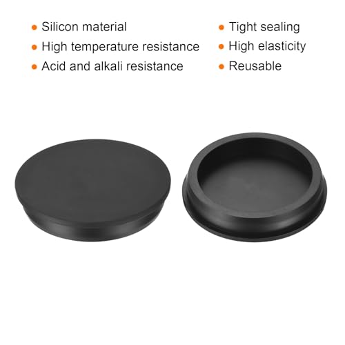 Image of uxcell High Temp Silicone Plug Mount Dia 81.3mm /3.2 inch t Shaped Rubber Stopper Hole Plugs for Powder Coating Plating Waterproof Plugs Sealing Plugs Black Pack of 3(OD 87.5mm)