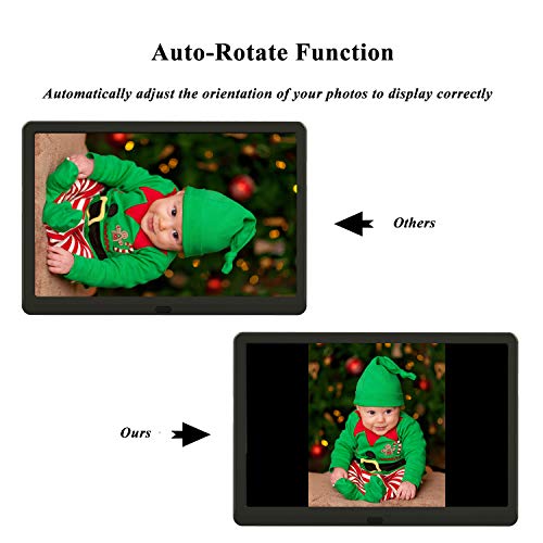 1920x1080 16:9 IPS Screen 10 inches Digital Photo Frame + 32GB SD Card HD Digital Picture Frame Widescreen, 1080P HD Video Frame, Photos Auto Rotate, Support Thumb USB Drive, SD/MMC/MS Card(Black)