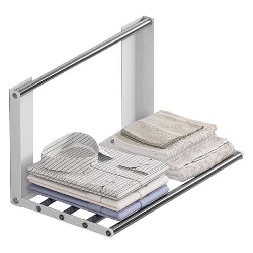 Estante flotante magnético para cuarto de lavado, almacenamiento plegable para lavadoras, instalación sin agujeros para baño, balcón y oficina, ahorra espacio
