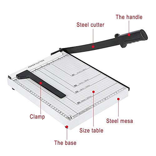 Image of Canoff Paper Cutter, A4 Paper Trimmer 12 inch Cut with Automatic Hand Safeguard and Side Ruler for Scrapbooking, Coupon, Craft Paper, Cardstock, Label and Photo (A4 Paper Trimmer 12 inch White)