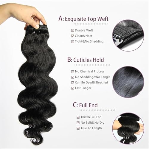 Extensiones de cabello natural ondulado con clip, doble trama de 10 a 26 pulgadas 4