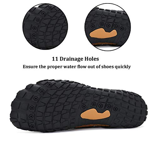 Aft Affinest Mens Womens Water Shoes Outdoor Hiking Sandals Aqua Quick Dry Barefoot Beach Sneakers Swim Boating Fishing Yoga Gym(Brown-A,44) #TOP4
