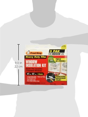 Frost King Window Heavy Duty Shrink Window Insulation Kit 42-Inch/62-Inch (Pack Of 3) #TOP6