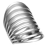 Classy Not Trashy Women's Fashion Jewelry Ring, Premium Grade Stainless Steel Sliced Dome Shaped Ring Size 6