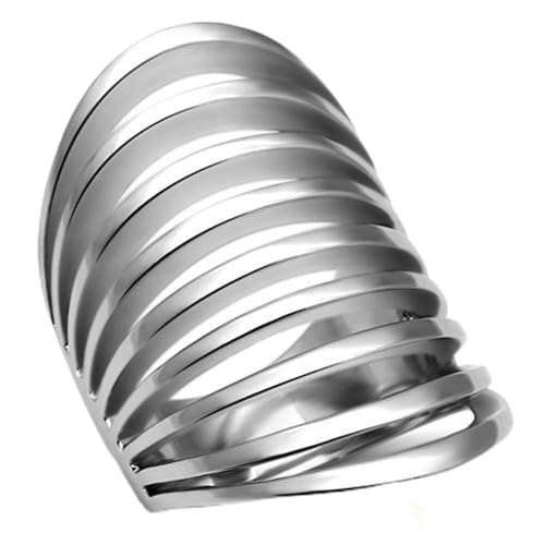 Classy Not Trashy Women's Fashion Jewelry Ring, Premium Grade Stainless Steel Sliced Dome Shaped Ring Size 6