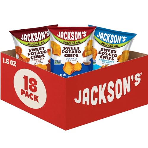 Jackson's Sweet Potato Kettle Chips Variety Pack, Avocado Oil (1.5oz, 18ct)