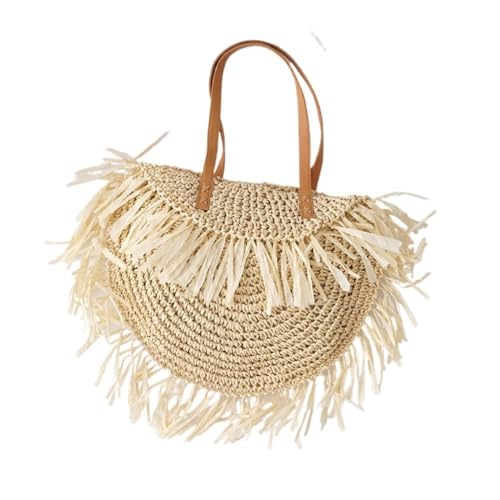 JHMYOB Bolso Paja Bolso De Paja Peluda De Estilo Pastoral, Bolso Retro Literario Con Cremallera, Bolso Cosmético De Viaje For Aperitivos Bolso Paja Mujer(K)