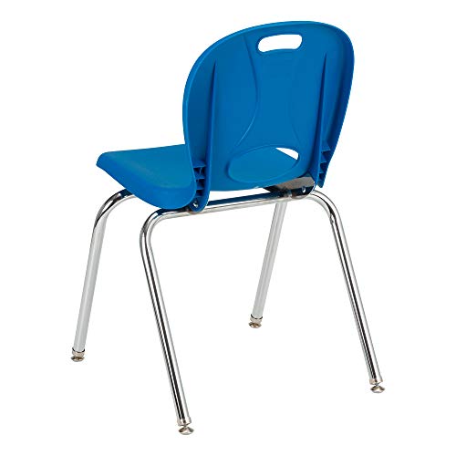 Image of Learniture Structure Series Stacking School Chairs with Contoured Seats, Heavy-Duty Plastic Stacking Classroom Chairs, 18 inchH, Set of 4