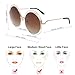 VIVIENFANG Oversized Round Polarized Sunglasses, Premium Stainless Steel Double Circle frame, Designer Inspired Shade for Women U86613A Gold