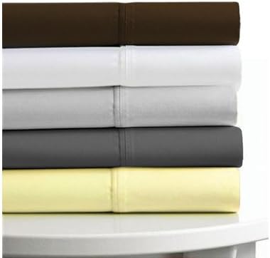 Tribeca Living Egyptian Cotton Sateen 600 Thread Count Deep Pocket Sheet Set, Twin X-Large, Silver Grey