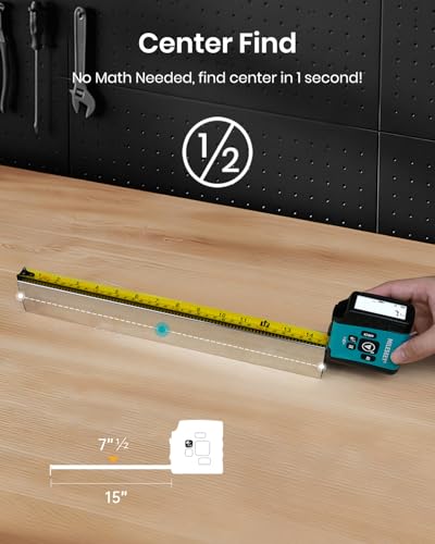 Image of MiLESEEY DT20 Digital Laser Tape Measure,130FT Laser Measuring Tool,16FT Easy Read Digital Measuring Tape Retractable with Fractions,Rechargeable Measurement Tool for Distance /Area /Volume /Pythagorean