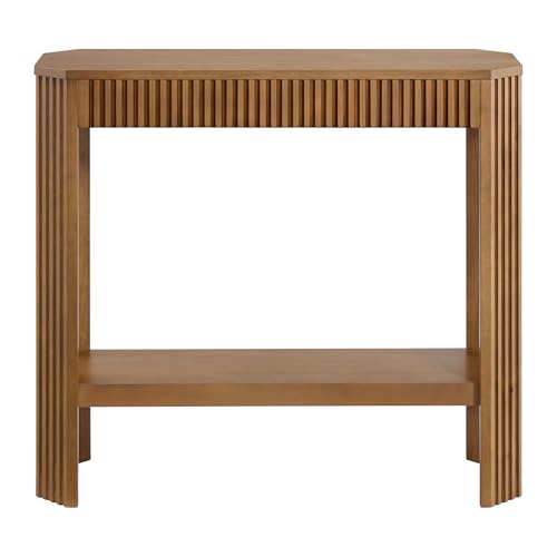 Alaterre Furniture Fluted Solid Wood Console Table - 36 Inch Modern Entryway Table with Storage Shelf - Easy Assembly Living Room Furniture for Behind The Couch, Entryway, or Hallway (Oak) by Alaterre Furniture - Image 7