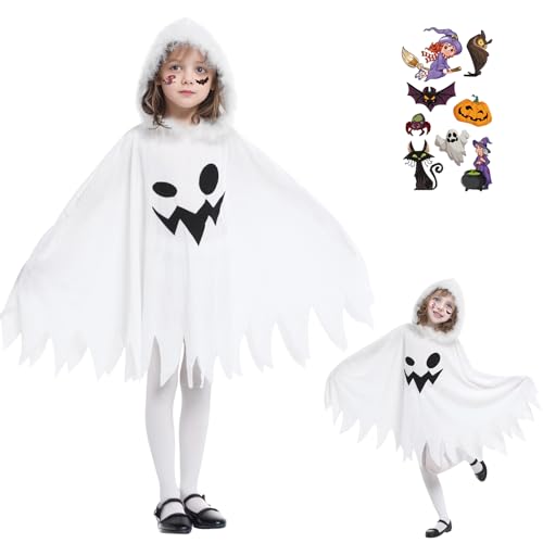Cloudkids Girls Halloween Costumes Ghost Scary Fancy Dress 4-6 Years