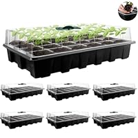 JMIATRY 8 Stück Zimmergewächshaus Anzuchtkasten, 24 Zellen Anzuchtkasten, Anzucht Gewächshaus mit Deckel - 36.5x23x10.5CM für Sämling Pflanze