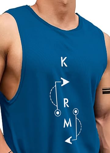 Image of AUSK Men Vest || Gym Tshirt for Men || Karma Printed Sleeveless Regular Fit T Shirt for Mens