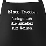 MoonWorks® Grill-Schürze Kochschürze für Männer mit Spruch Eines Tages bringe ich die Zwiebel zum Weinen schwarz unisize