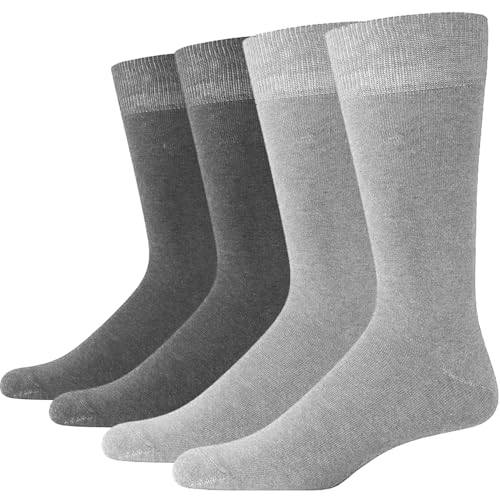 Mens Sport Running Calf Socks 4 Pack Performance Cushioned Breathable Dress Socks for Men