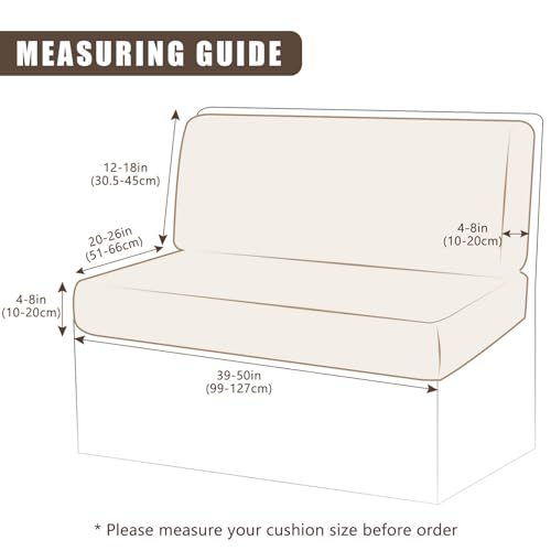 Image of SearchI RV Dinette Cushion Covers, Stretch Camper Cushion Slipcovers for Travel Trailer Couch RV Booth Seat, Replacement Camper Sofa Chair Protector (2 Backrest Cover & 2 Bench Cover, Elegant Foliage)