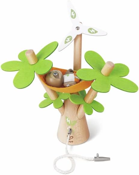 Hape Tree Planting E-Car, Green Planet Explorers | Electric Wind Turbine Car Toy, for Kids Ages 3+ Years