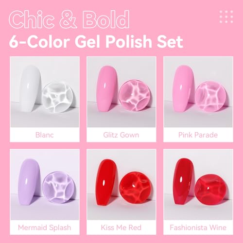 Set de esmaltes en gel Makartt 6 colores rosa 8ML miniatura 3