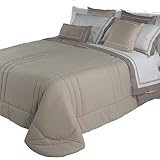 Cubrecama MyVorrei Juego de 9 edredones cuadrados y medios de invierno 200 x 290 + juego de sábanas encimera+bajo+2 fundas de almohada + 4 cojines 1 cm 30 x 60 1 45 x 45 2 60 x 60 cm