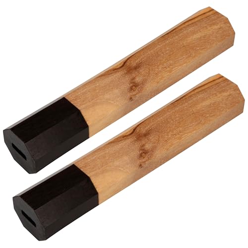 2PCS Wooden Handles Knife Blank DIY Replacement Craft Supplies Octagonal Natural Wood Material Accessories for Japanese Style Kitchen Knives Chef Knife Repair Professional Handle