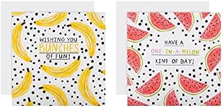 Hallmark Kids Birthday Cards - Pack of 10 in 2 Bold Fruit Themed Designs, Yellow, Orange & White,25566727